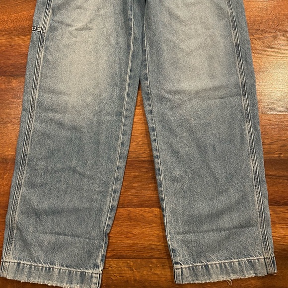 NWT Madewell Denim Relaxed Carpenter Overalls Lewisberg Wash Women’s Size Small - Picture 2 of 10